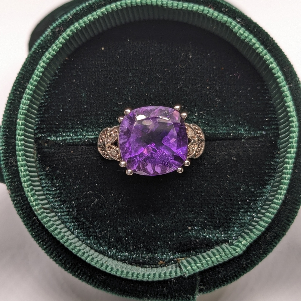 Large amethyst silver ring - Picture 5 of 5